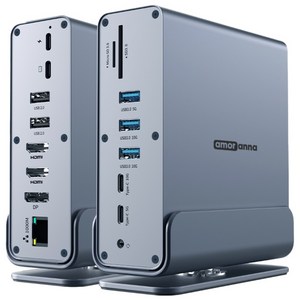 아모란나 C타입 15in1 멀티 허브 USB4 도킹스테이션 트리플 듀얼 4K 60hz 모니터