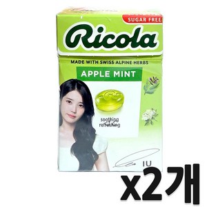 리콜라 애플 민트 슈가프리, 40g, 2개