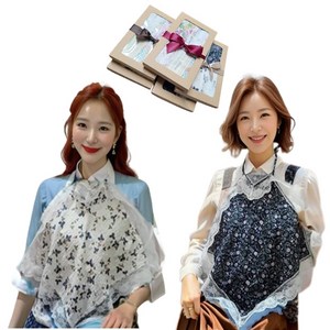 베스트해브 에티켓 앞치마 레이스 손수건 2개세트 선물포장 스카프 무릎덮개 미니 앞치마 국내생산 단체