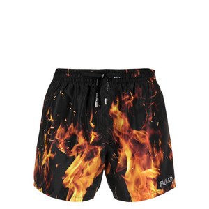 발망 로고 프린트 드로스트링 수영복 쇼츠, S(KR 95), 블랙계열