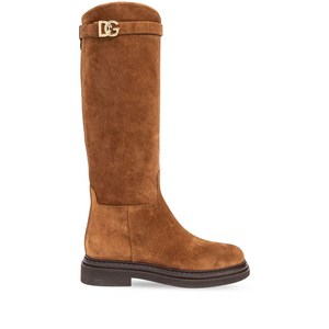 돌체앤가바나 DG 로고 스웨이드 부츠, Europe 36.5(KR 235), 브라운계열