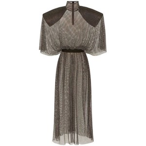 돌체앤가바나 라인스톤 장식 메시 맥시 드레스