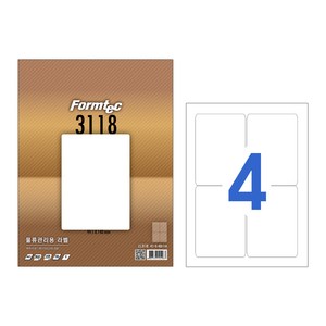 [한국폼텍] 레이져/잉크젯 라벨LS3118_4칸, 4칸