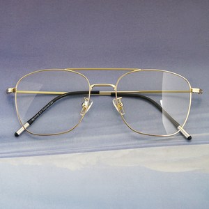 하루홀릭 남여공용 사각 투브릿지 빈티지 복고 메탈 보잉안경테