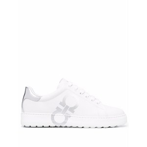 페라가모 로고 디테일 스니커즈, US width 6.5C, 화이트계열