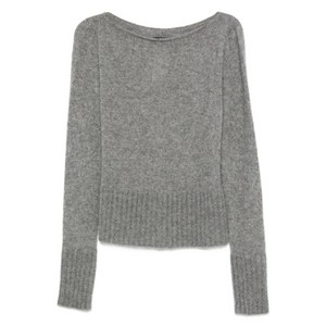 톰포드 보트 넥 캐시미어 실크 혼방 스웨터, 그레이계열, Standard M