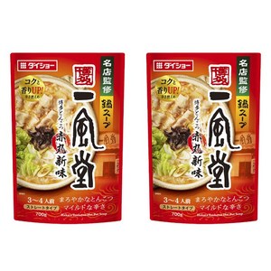 잇푸도 나베 스프 하카타 돈코츠 마일드한 매운맛 스트레이트 타입, 700g, 2개