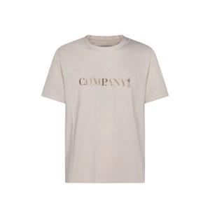 C.P.컴퍼니 로고 프린트 티셔츠, 베이지계열, Standard XXL