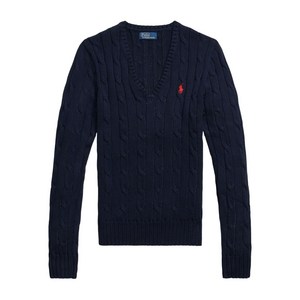 폴로랄프로렌 케이블 니트 V넥 스웨터, 블루계열, Standard L(KR 77)