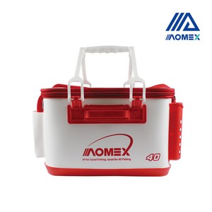 아오맥스 크릴바구니 낚시 하드 밑밥통 40L, 화이트 + 레드