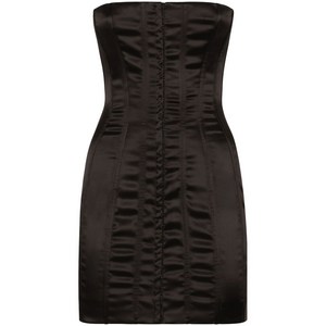 돌체앤가바나 새틴 스트랩리스 미니 드레스, 블랙계열, Italy 48(KR 77)