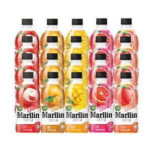 웅진 자연은 더말린 제로 음료 5종 리치/배/애플망고/자몽/복숭아 각4 총 20개 500ml, 100ml