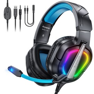 Krysenix PG2 유선 게이밍 헤드셋 PS4 PS5 XBOX 헤드폰 3D 사운드 RGB USB 노이즈 캔슬링 마이크