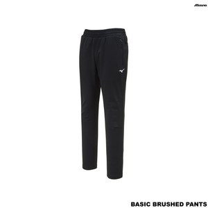 [국내배송] 미즈노 BASIC BRUSHED PANTS 블랙 신축성 기모소재 남성용 스포츠 하의
