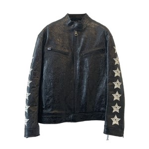 디올 스타 장식 레더 코트