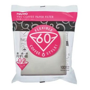 하리오 V60 커피 페이퍼 필터 02 포 1~4컵 VCF-02-100W, 100개, 1개