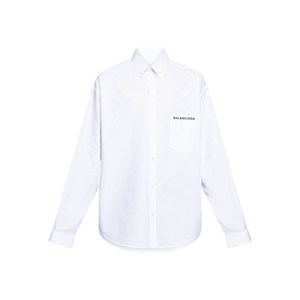 발렌시아가 로고 자수 셔츠, 화이트계열, Collar (cm) 40