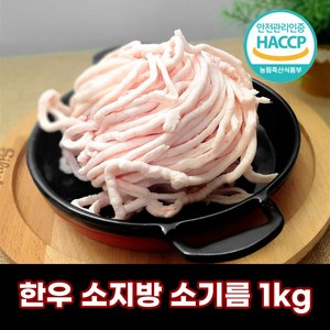 [당일출고] 디에스미트 뉴스공장 한우 소지방 소기름 두태기름 1kg(500gx2ea) 우시산한우 냉동, 1kg, 1개