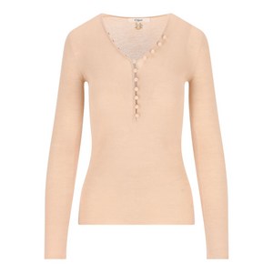 끌로에 헨리 골지 버튼 프런트 티셔츠, 핑크계열, Standard M(KR 66)