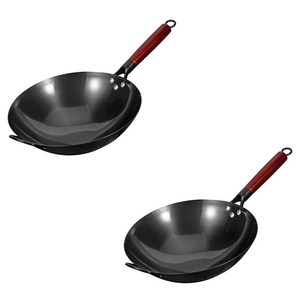 Qiaokao 편수 주철 웍, 34cm, 2개