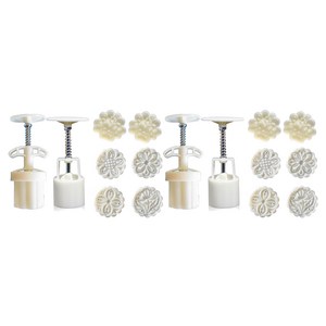 Chucai 월병 프레스 2개입 + 몰드 6개입 세트 30g