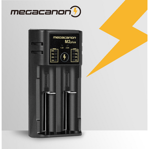 메가캐논 올인원 2구 고속충전기 18650 26650 21700 AA / AAA 배터리 리튬이온 NI-MH 충전기 C타입전원