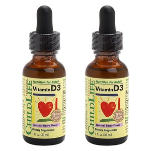 차일드라이프 어린이 비타민 D3 내추럴 베리 맛, 29.6ml, 2개