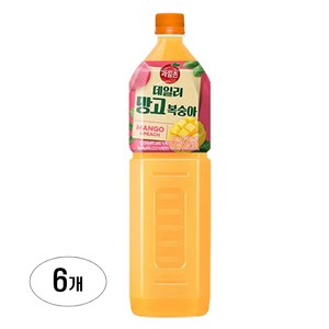 해태htb 과일촌 데일리 망고복숭아 주스, 1.5L, 6개