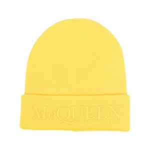 알렉산더맥퀸 로고 자수 캐시미어 비니, L(KR 620), 옐로우계열