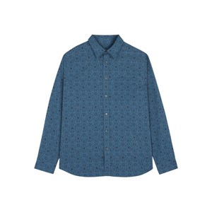 메종키츠네 플로럴 프린트 셔츠, 블루계열+블랙계열, Standard L(KR 105)