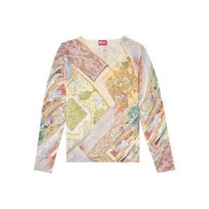 디젤 K렌턴 프린트 긴소매 탑, 베이지계열+옐로우계열, Standard XL(KR 110)