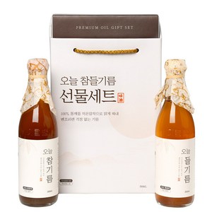 저온압착 오늘참기름 350ml+오늘들기름 350ml 프리미엄 선물세트