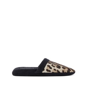돌체앤가바나 레오파드 프린트 테리 슬립온, XL, 블랙계열+브라운계열