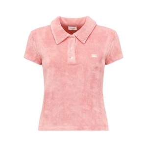 셀린느 자수 반소매 폴로 셔츠, 핑크계열, XS(KR 44)