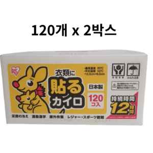 아이리스 의류부착용 핫팩 50매입, 2개