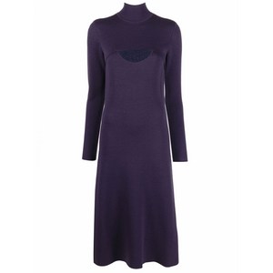 페라가모 라메 울 미디 드레스, 바이올렛/보라계열, Standard XS(KR 44)