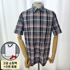 [매장정품] 닥스 DAKS 남성용 체크 반팔 셔츠 남방 시원한원단 면혼방 선물포장제동봉