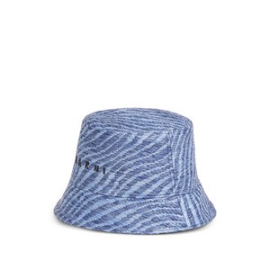 마르니 라피아 이펙트 버킷 햇, S(KR 580), 블루계열+화이트계열
