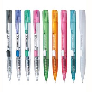 Pentel 펜텔 Techniclick 테크니클릭 샤프 0.5mm 클리어블랙, 0.5mm클리어그린