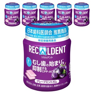 리카르덴트 그레이프 민트 껌 보틀, 135.2g, 6개