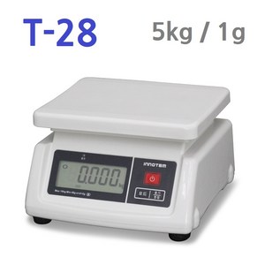 이노템 T-28 단순 중량저울 5kg 1g 포장 검사 제빵 제과 주방 충전배터리 내장 아답터포함 다용도 전자저울, 5kg/1g, 1개