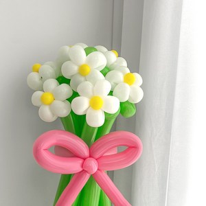 파티아일랜드 DIY 화이트 데이지 꽃다발 요술풍선 부케