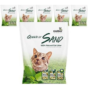 카르마 퀸오브샌드 응고형 고양이 모래 두부, 3kg, 녹차, 6개