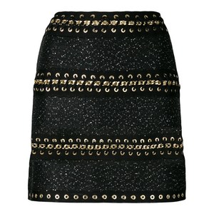 발망 chain-embellished mini skirt