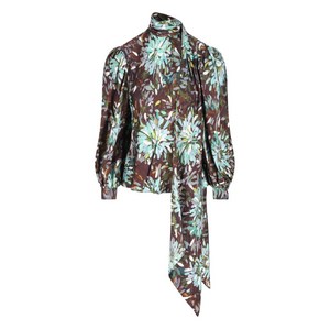 구찌 플로럴 프린트 셔츠, 브라운계열+블루계열, Italy 44(KR 77)