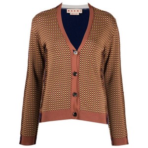 마르니 V넥 그래픽 프린트 가디건