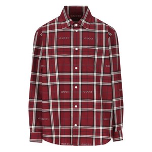 구찌 패턴 셔츠, 레드계열+화이트계열, Italy 50(KR 115)