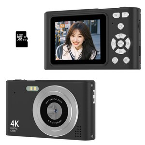 RUNHome 4800w 레트로 미니 디지털 카메라 여행용 인생+64G메모리카드