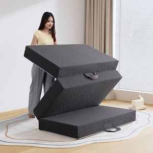 포근방 편안함 3단 접이식 메모리폼 매트리스 110X200X15CM 단단한 허리 지지 고밀도 토퍼 바닥 원룸용 + 캠핑 게스트용