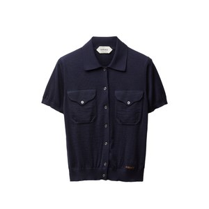 베르사체 체스트 포켓 버튼 가디건, 블루계열, Italy 38(KR 44)